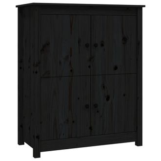 Berkfield Home Sideboard Black 83x41.5x100 cm Solid Wood Pine