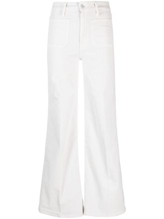 Mother flared cotton trousers - women - Cotton/Elastane/Polyester - 28 - White