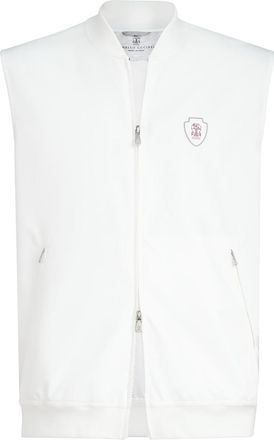 Brunello Cucinelli Nylon vest with logo in White at Nordstrom, Size Xxx-Large Eu