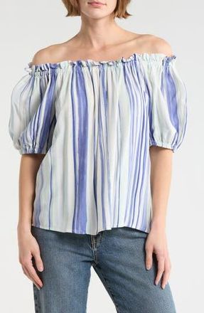 Vince Camuto Off the Shoulder Balloon Sleeve Top in Ice Lagoon at Nordstrom Rack, Size X-Small
