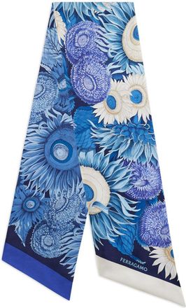 Ferragamo Bandeau Sunflower con stampa - Blu