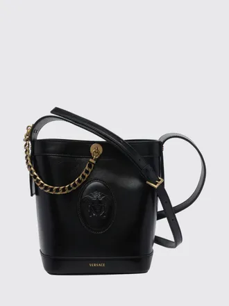 Versace Mini borsa a secchiello Medusa 95 in pelle con maglia metallica