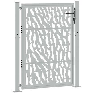 Berkfield Home Beautiful Garden Gate 105x130 cm Weathering Steel Trace Design in Brown