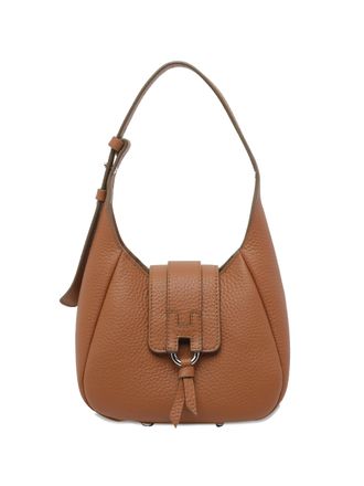 Hogan Brown Structured Rounded Leather H Handbag