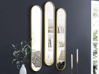 Vente-Unique Specchio ovale L.23 x H.120 cm in Metallo Dorato - Lotto di 3 - JAYLEN