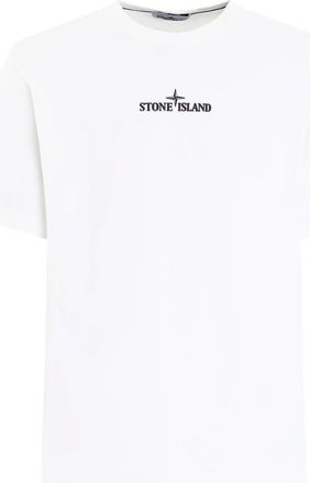 Stone Island T-Shirts, male, White, L, Finger Print T-Shirt