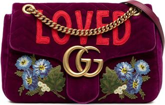 Gucci Pre-owned Gucci Large GG Marmont Embroidered Matelasse Velvet Loved Flap Crossbody Ladies X4VFS75NESUAJPU7