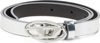Diesel 1.5cm slim belt with mirrored metallic finish - Belts - Woman - Silver