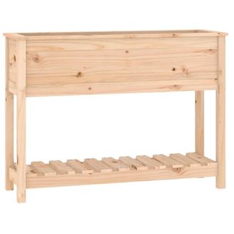 Berkfield Home Planter with Shelf 111.5x34.5x81 cm Solid Wood Pine in Light Tan