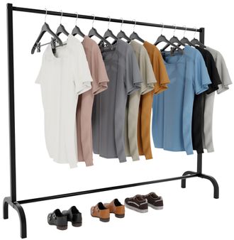 Clp Perchero Lara En Estilo Industrial Negro 150x38x120 Cm