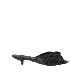 Dolce & Gabbana Exotische Leren Hakken Sandalen met Dierenprint - Dames - Muiltjes - Zwart - 36 EU - Leer - Schoenen