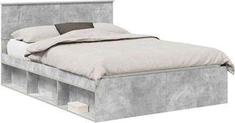 vidaXL Estructura De Cama Con Cabecera Gris Concreto 150 X 200 Cm Vidaxl
