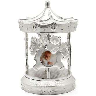 Zilverstad Carrusel con caja de m&uacute;sica con caballos para ni&ntilde;os, marco plateado para 4 fotos Tama&ntilde;o: Fi 140x211 mm sku: ZV8130261