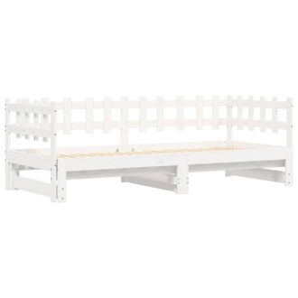 Berkfield Home Pull-out Day Bed White 2x(90x190) cm Solid Wood Pine
