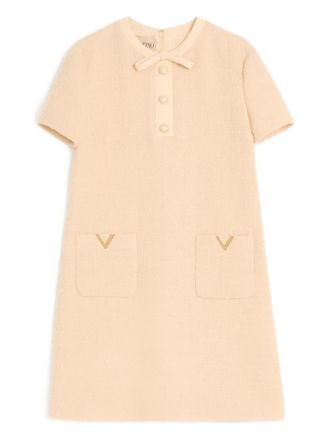 Valentino Garavani short dress in curly wool - Neutrals