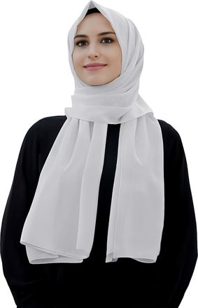 Lina & Lily Opaque Medina Silk Hijab Womens Head Scarf Shawl Wrap (Silver)