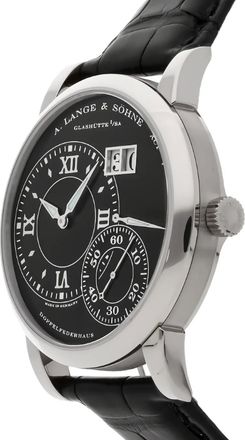 A. Lange & Söhne Platinum Grand Lange 1 41mm - unisex - White Gold/Alligator Leather - One Size - Black