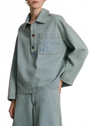 SOEUR Austin Denim Shirt In Blue