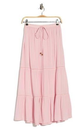 Boho Me Tiered Maxi Cover-Up Skirt in Pink at Nordstrom Rack, Size X-Large