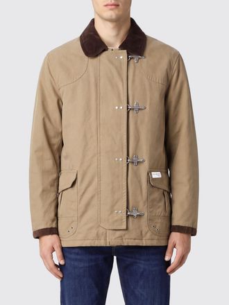 Fay 4 Ganci Cotton Jacket with Velvet Collar and Patch Pockets