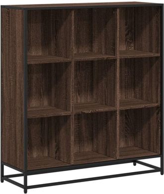 vidaXL Vidaxl - Bookcase Brown Oak 97.5x33x107.5 cm Engineered Wood and Metal