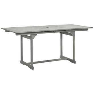 Berkfield Home Garden Dining Table (120-170)x80x75 cm Solid Acacia Wood in Grey