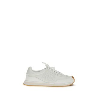 Dolce & Gabbana White Calf Leather Bos Taurus Athletic Mens Sneakers