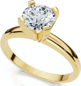 Pompeii3 3/4Ct Solitaire Round Cut Lab Grown Diamond Engagement Ring 14k Gold