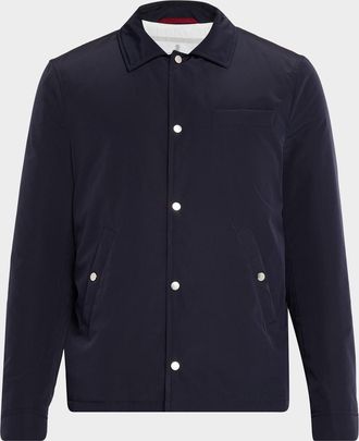Brunello Cucinelli Mens Shirt-Style Water-Resistant Jacket
