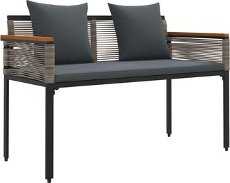 vidaXL Banco De Exterior 2 -seater 117 X 54 X 74.5 Cm Rat&aacute;n Sint&eacute;tico Vidaxl