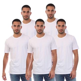 HUGO BOSS Effen T-shirt Heren (5-pack) (Wit)