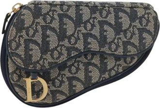 Dior Pre-owned Mini Bags, female, Blue, Size: ONE SIZE Pre-owned Vintage saddle coin purse