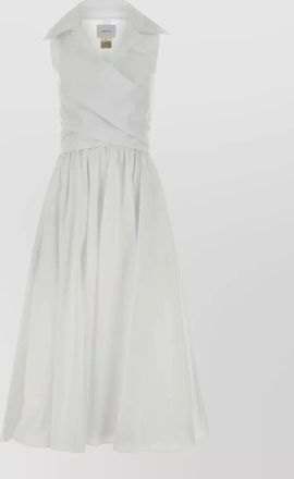 Patou faille midi dress sleeveless wrap design