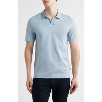 BOSS Parson Cotton & Silk Polo in Light Blue at Nordstrom Rack, Size X-Large