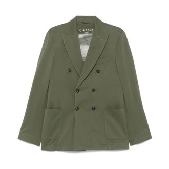 Circolo 1901 Blazers, male, Green, Size: XL Double-Breasted Jacket