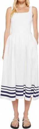 Xirena Lucille Linen Skirt In White/ Royal