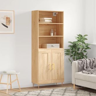 Berkfield Home Highboard Sonoma Oak 69.5x34x180 cm Engineered Wood in Brown