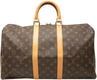 Louis Vuitton Pre-owned Keepall 45 - Dames - Vintage Weekendtas - Bruin - ONE Size - Leer - Vintage