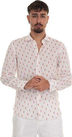 Vincenzo De Lauziers Camicia casual Bianco-rosso Vincenzo De Lauziers Uomo