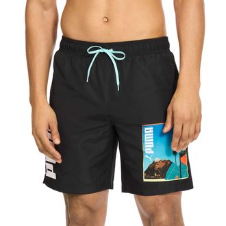 Puma Mens Photoreal Volley Swim Board Short Trunks, Black, S