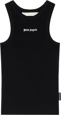 Palm Angels Black Classic Logo Fitted Tank Top