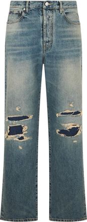 Maison Margiela Jeans a gamba dritta distressed - - Jeans - Uomo - Blu - L