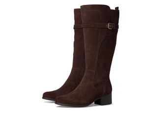 Naturalizer Kenna Extra Wide Calf Knee High Boots Womens Boots Chocolate Bar Brown Suede : 6.5 M (B), Leather