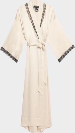 Kiki De Montparnasse Lace-Trim Silk Robe