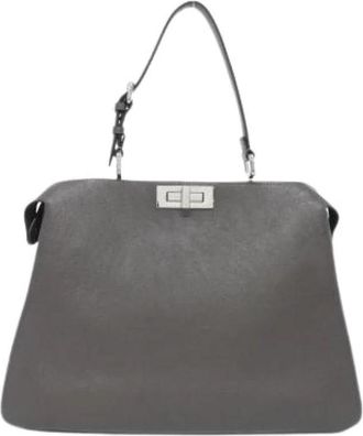 Fendi Pre-owned Vintage Handbag - Dames - Vintage Handtas - Grijs - ONE Size - Leer - Vintage