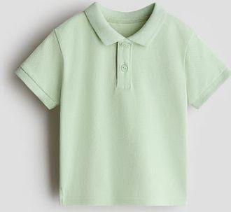 H&M Cotton Piqu&eacute; Polo Shirt in Light Green at Nordstrom, Size 12M