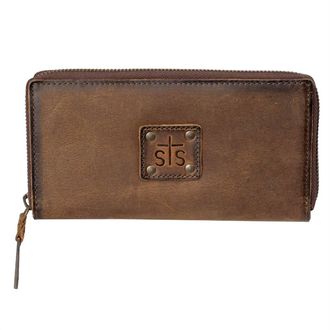 StS Ranchwear Baroness Bi-Fold Zip Wallet In Brown