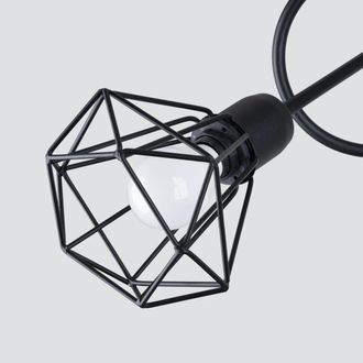 Wonderlamp L&aacute;mpara de techo negro con 3 luces y dise&ntilde;o industrial geom&eacute;trico