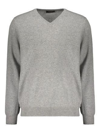 Moorer Virginio-CWS V-neck long-sleeved sweater - men - Cashmere - 56 - Grey