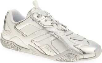Versace Galaxia Metallic Leather Sneaker in Silver at Nordstrom, Size 11Us